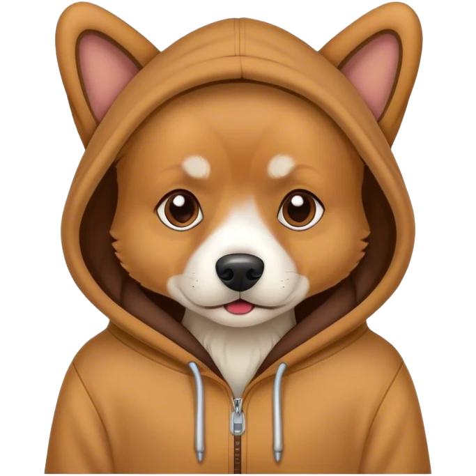 Dog wearing a hoodie emoji