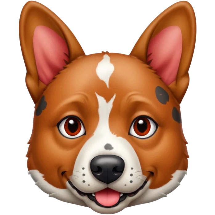 Chunky Australian cattle dog with ears up begging emoji
