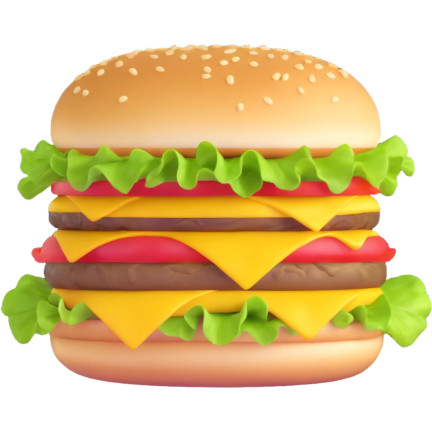 cheeseburger with lettuce and tomato emoji