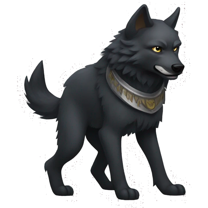 Black wolf warrior emoji