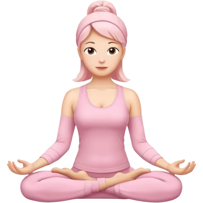 mother practicing yoga dressed in light pink emoji