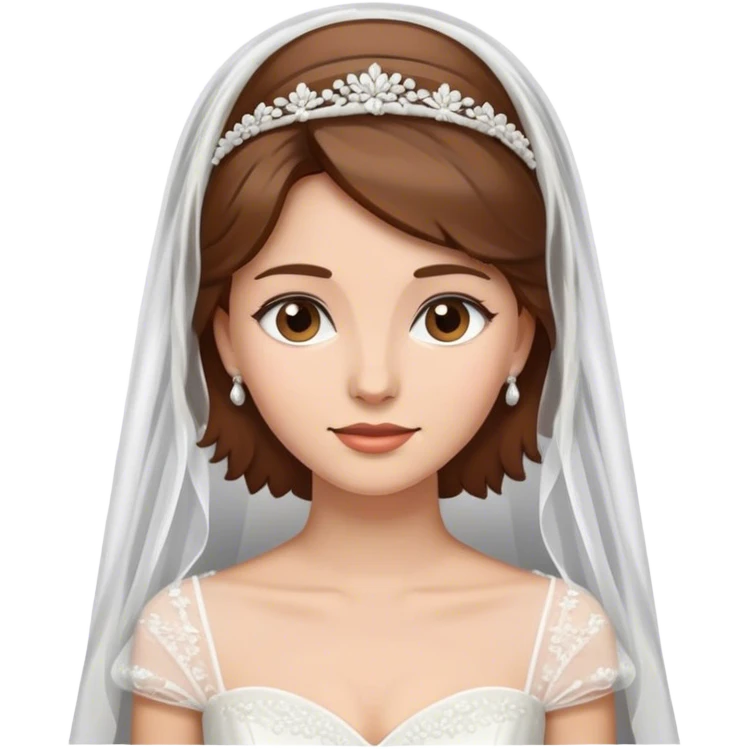Brown hair woman getting married  emoji