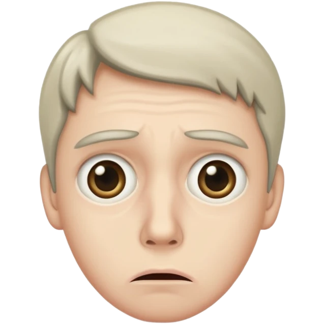 una persona con cara de anchoa preocupado con cara de anchoa emoji