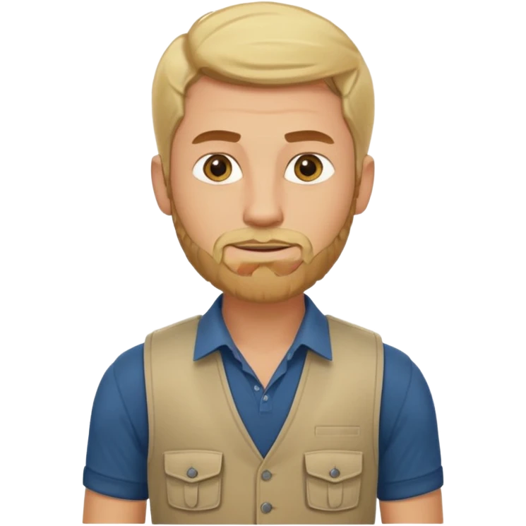 male blond long haired agent with short beard in egypt emoji