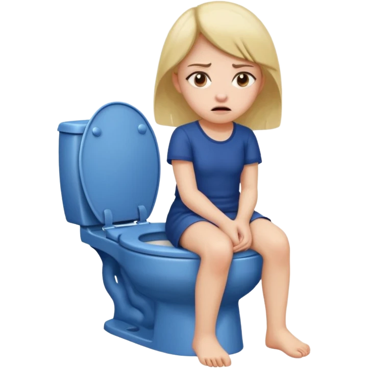 a girl taking a really bad smelly poop on the toilet  emoji