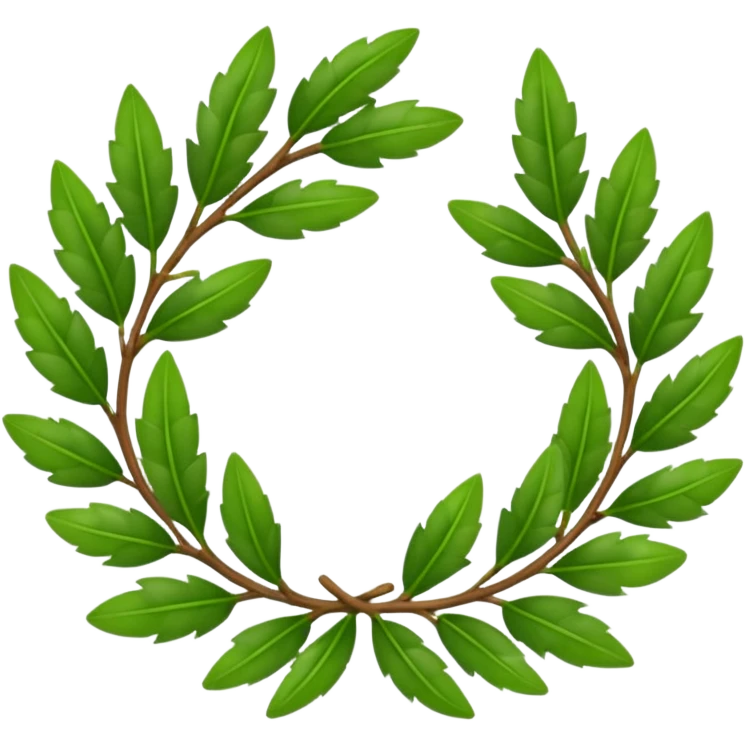 A flower laurel wreath with thicker leaves. emoji
