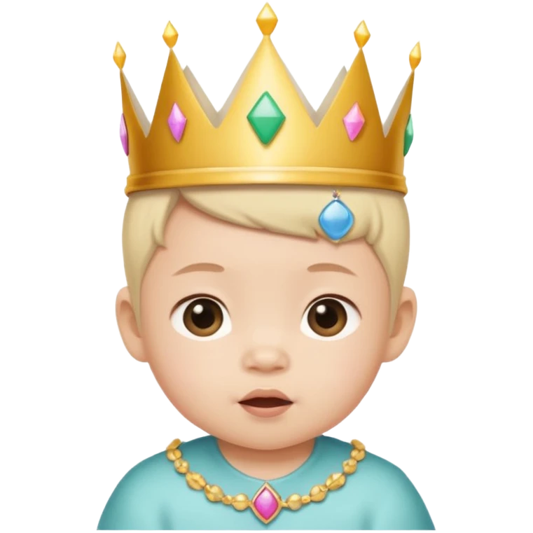 white asian baby wearing birthday crown emoji