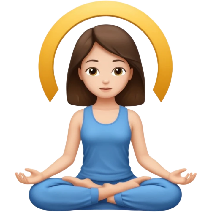 girl meditating with brunette hair  emoji