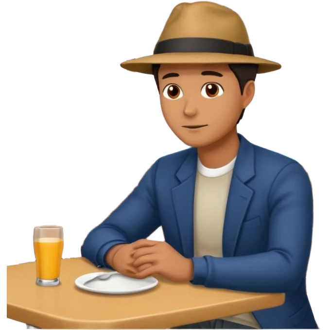 MAN SITTING ALONE IN A RESTAURANT emoji