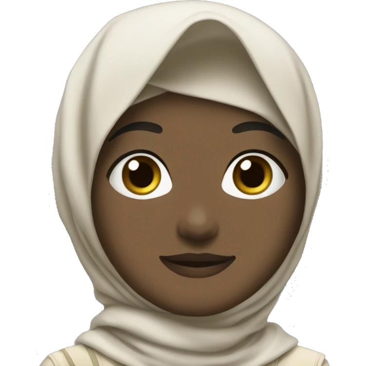 white hijabi with a scout uniform emoji