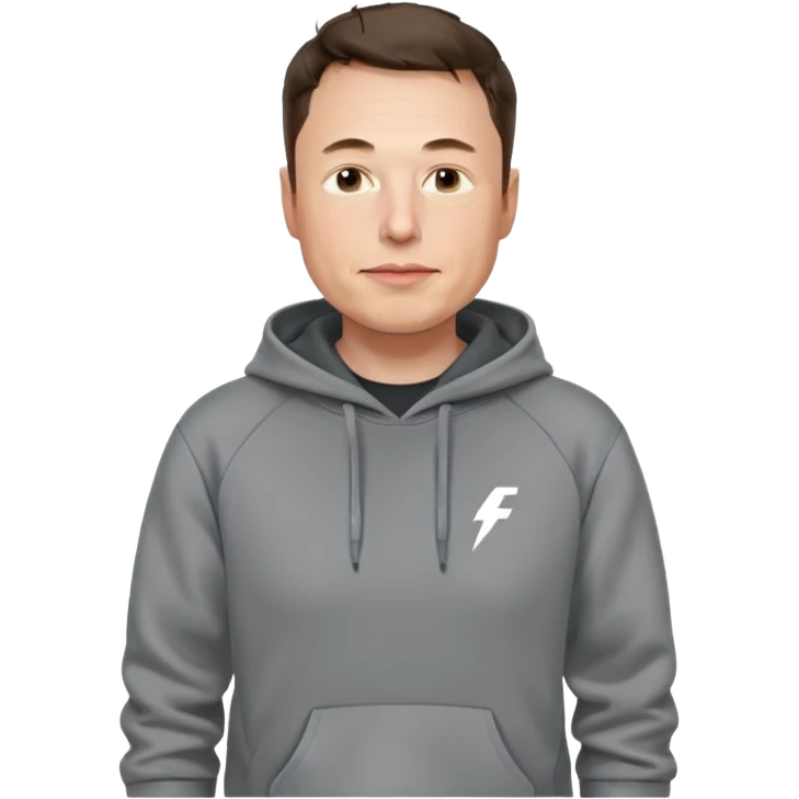 elon musk in gray hoodie full height emoji