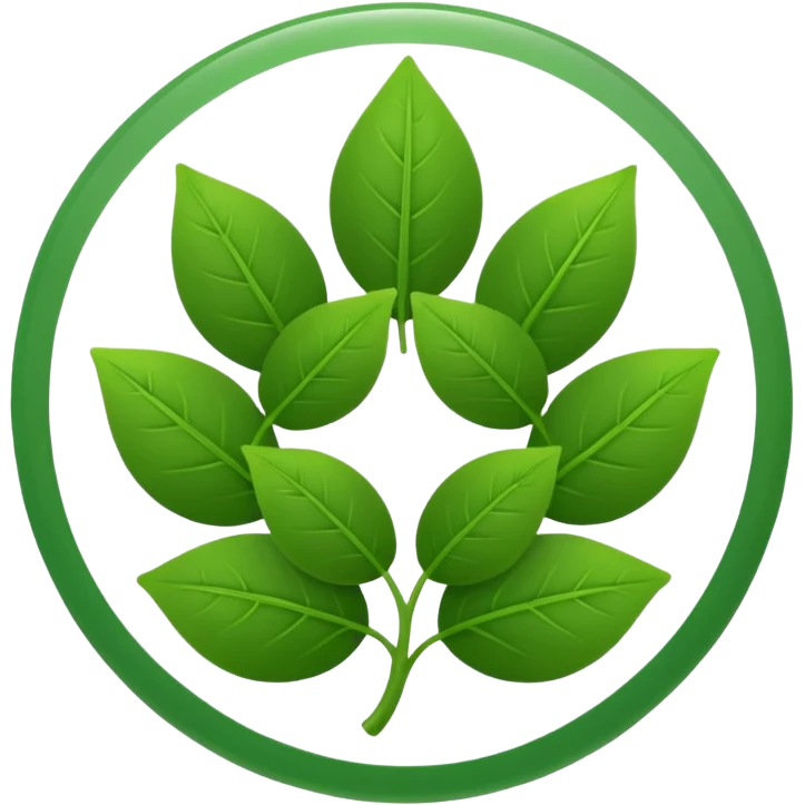 иконка где написано в кружке non toxic и иконка листочков emoji