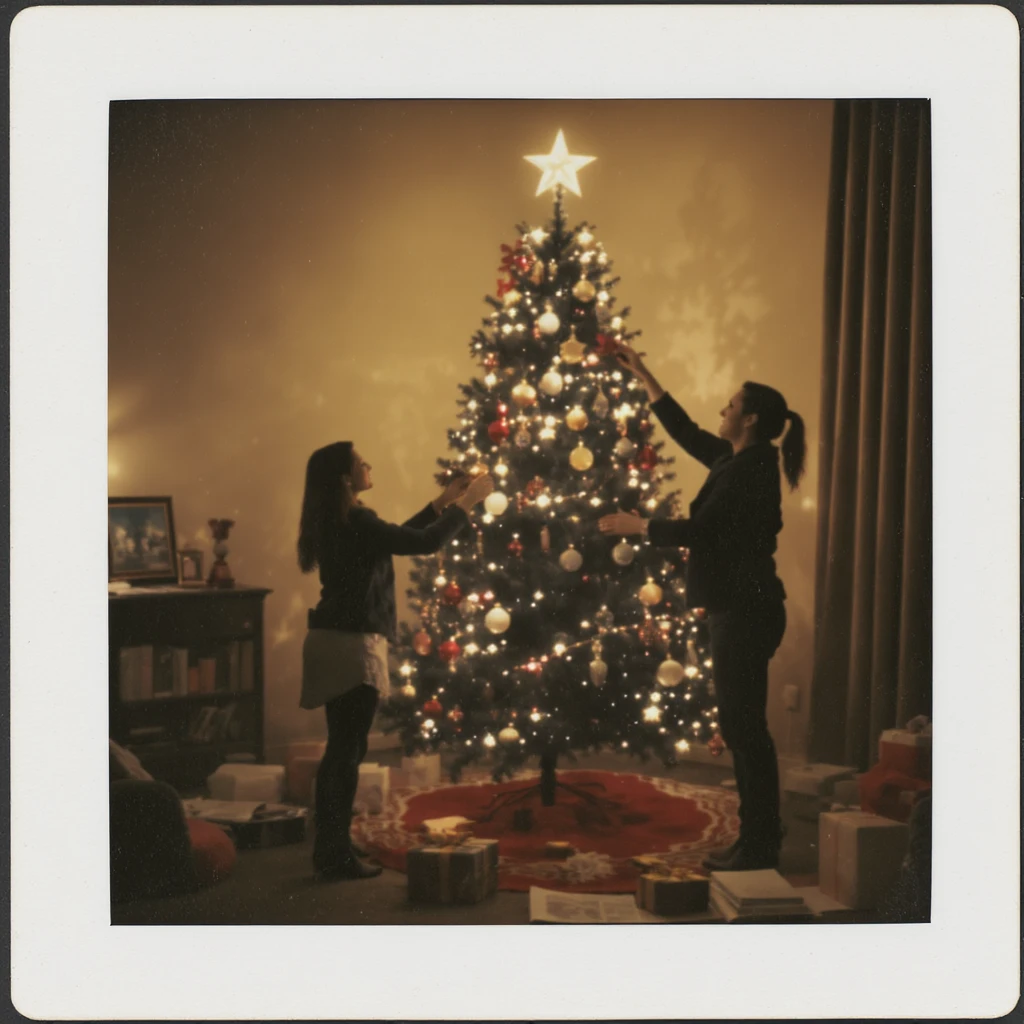 people decorating a Christmas tree emoji
