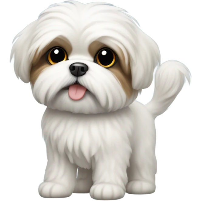 White fluffy dog, like shi tzu  emoji