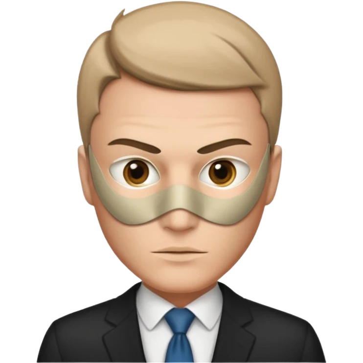 A business leader removing his mask (of the Anonymous type) indicating that he is revealing himself emoji