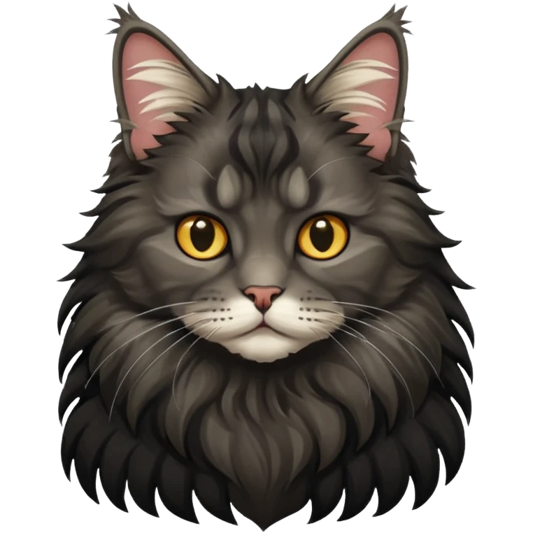 Black Mainecoon cat emoji