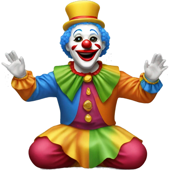 Clown kneeling in worship  emoji