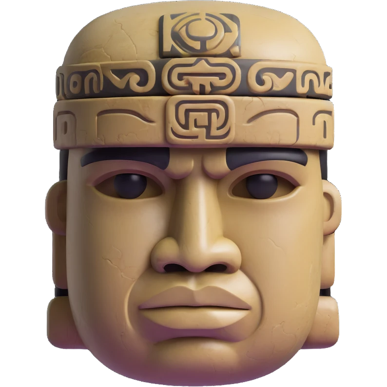 Olmec stone head emoji