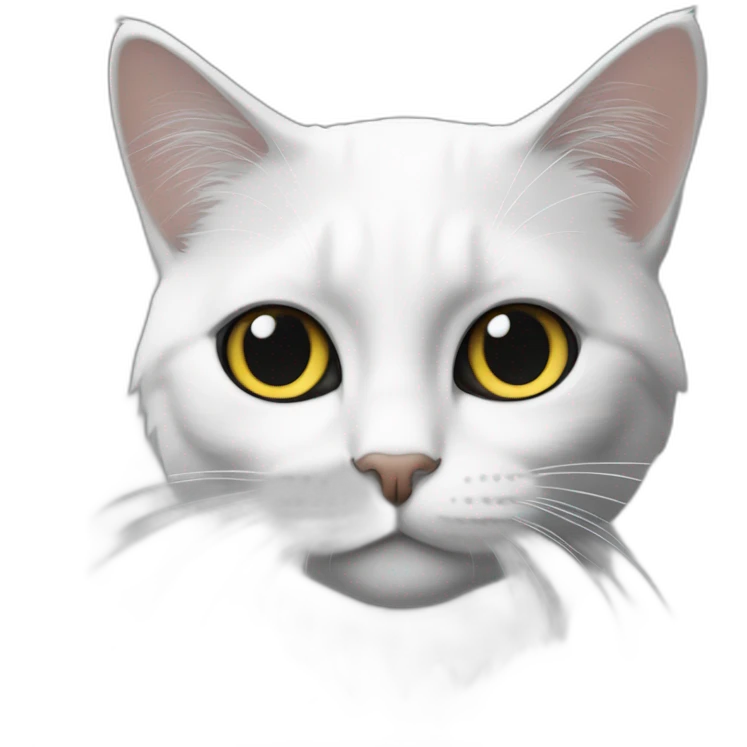 Un chat noir et blanc gros emoji