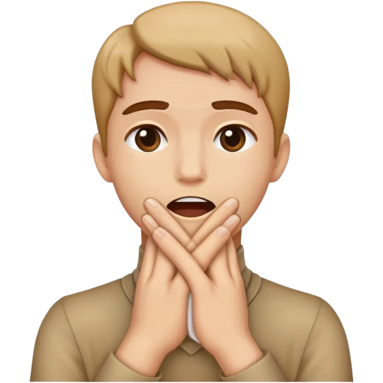 hands crossed holding throat emoji