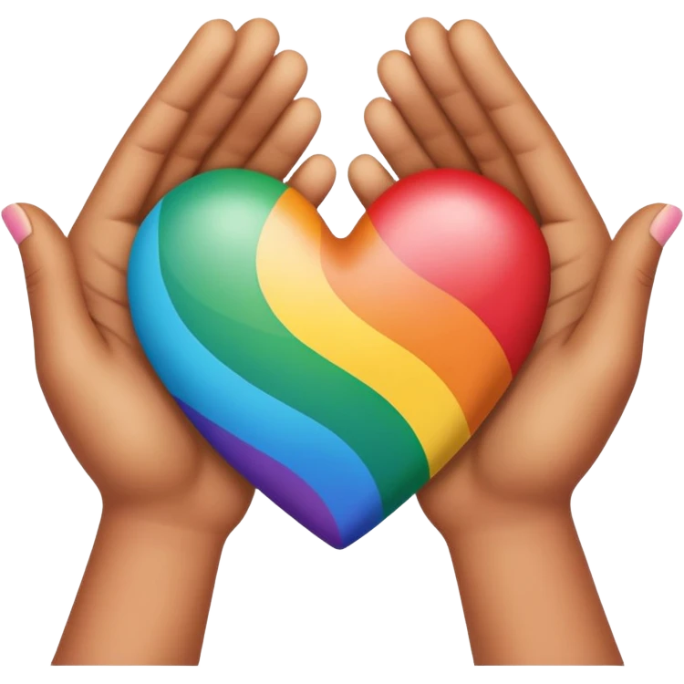 Manos coloridas formando un corazón  emoji