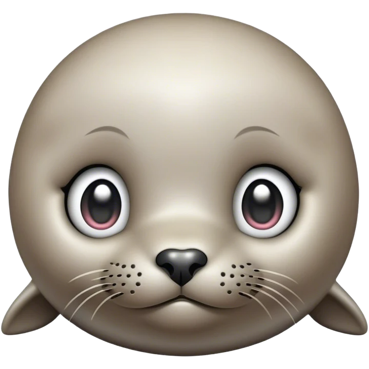 Cinematic Cute Seal Portrait Emoji, Head tilted playfully and inquisitively, with a shiny, smooth body accented by a subtle blush and round, sparkling eyes, Simplified yet irresistibly adorable features, highly detailed, glowing with a warm, friendly aquatic glow, high shine, affectionate and lively, stylized with a touch of endearing charm, soft glowing outline, capturing the essence of a mischievous marine friend that feels like it could pop out of the screen into your arms! emoji
