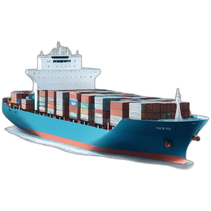 container ship full white containers emoji