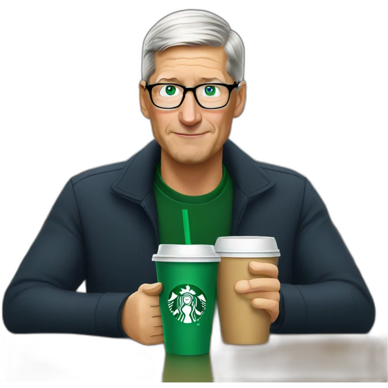 Tim cook drinking starbucks emoji