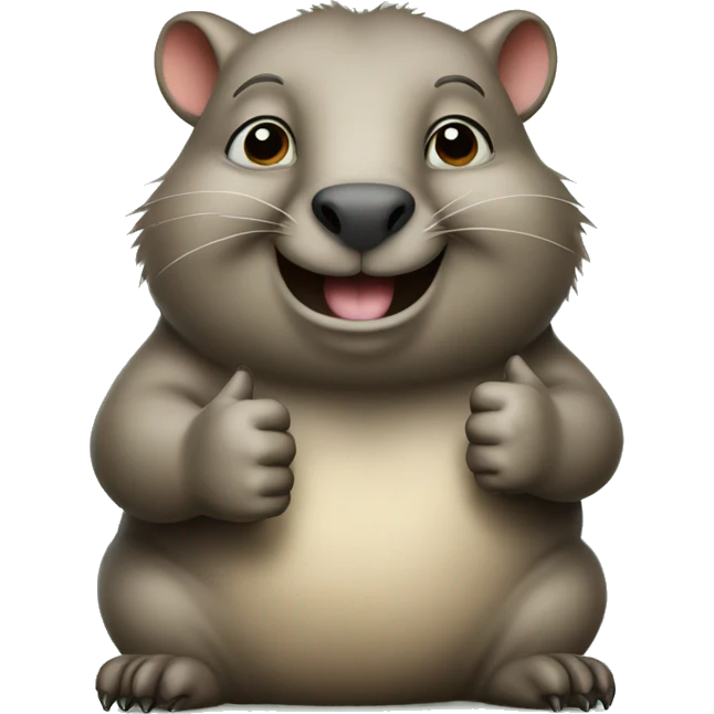 Wombat with a big thumbs up emoji
