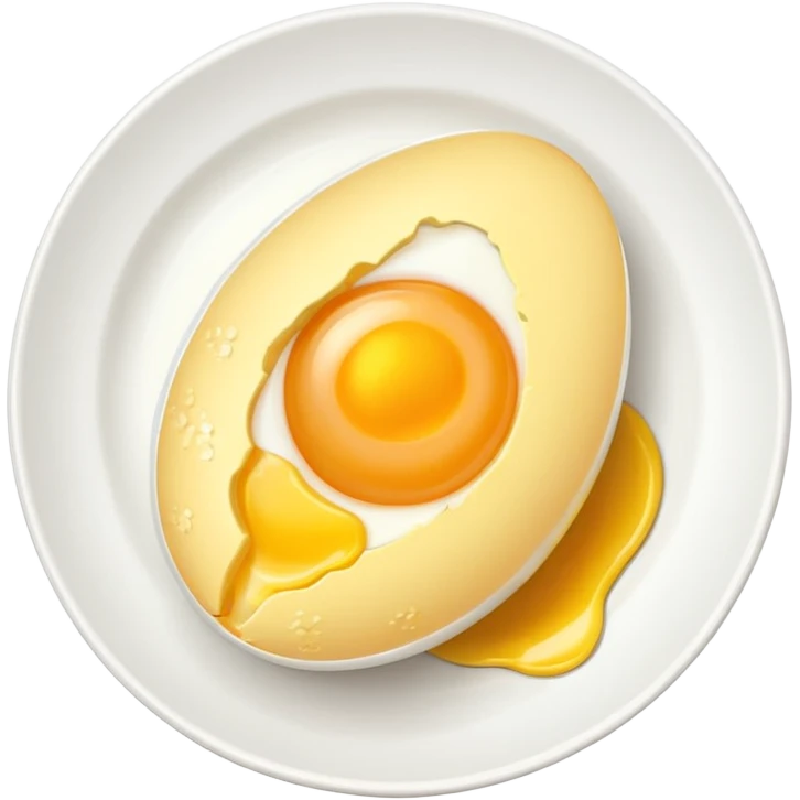 one boiled egg on plate emoji