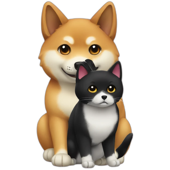shibainu and black cat emoji