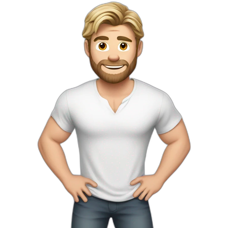 chris-hemsworth cartoon wearing shirt emoji