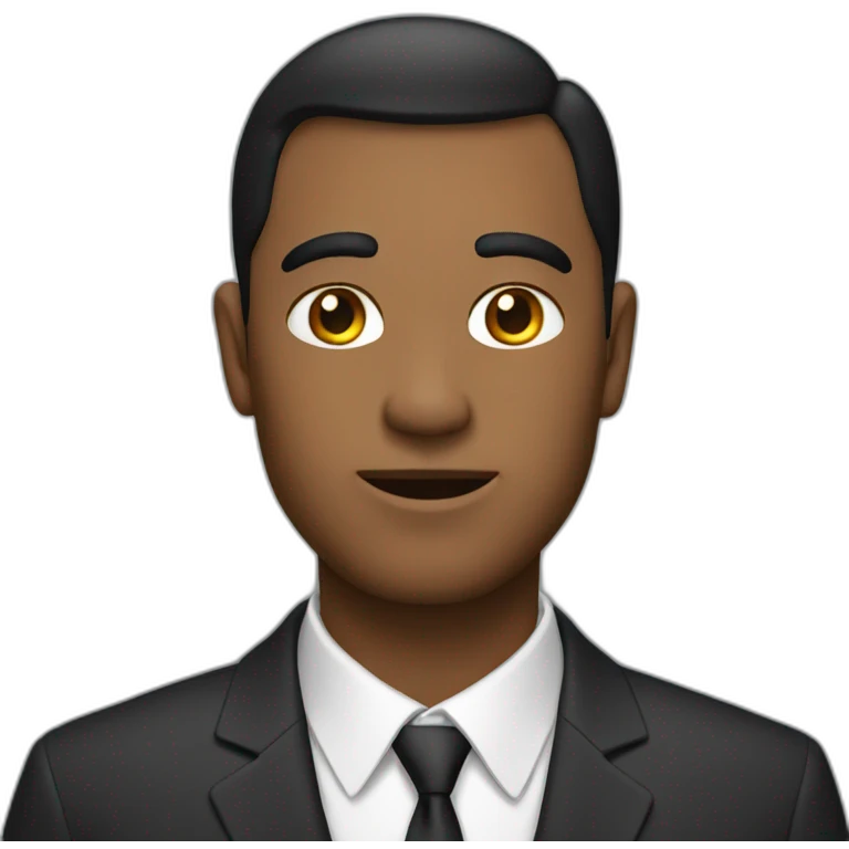 a man with noo hear wearing a suit  emoji