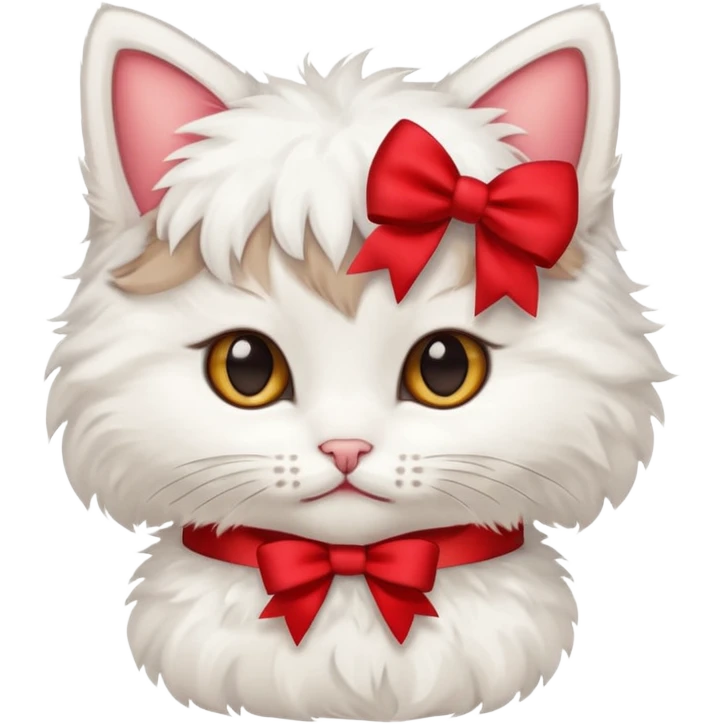 Kitten wearing bow emoji