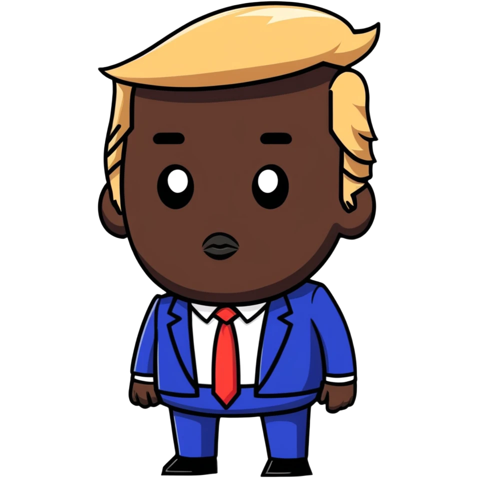 Donald Trump with black skin emoji