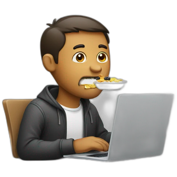 man eating laptop emoji