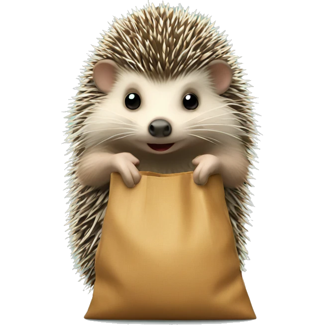 hedgehog with a bag emoji
