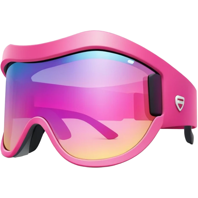 sporty pink shield visor sunglasses with thick ergonomic frame, chunky padded design, massive build, one-piece gradient lens emoji