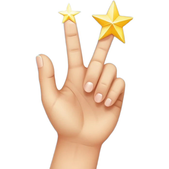 hand with the index finger pointing, sparkling star at the fingertip emoji