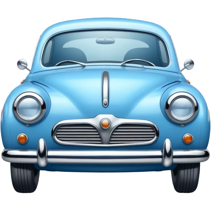 blue small retro car front emoji