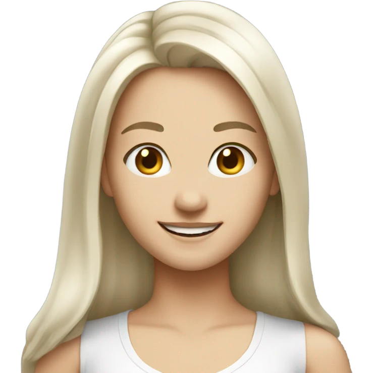 smiling white brunette girl  emoji
