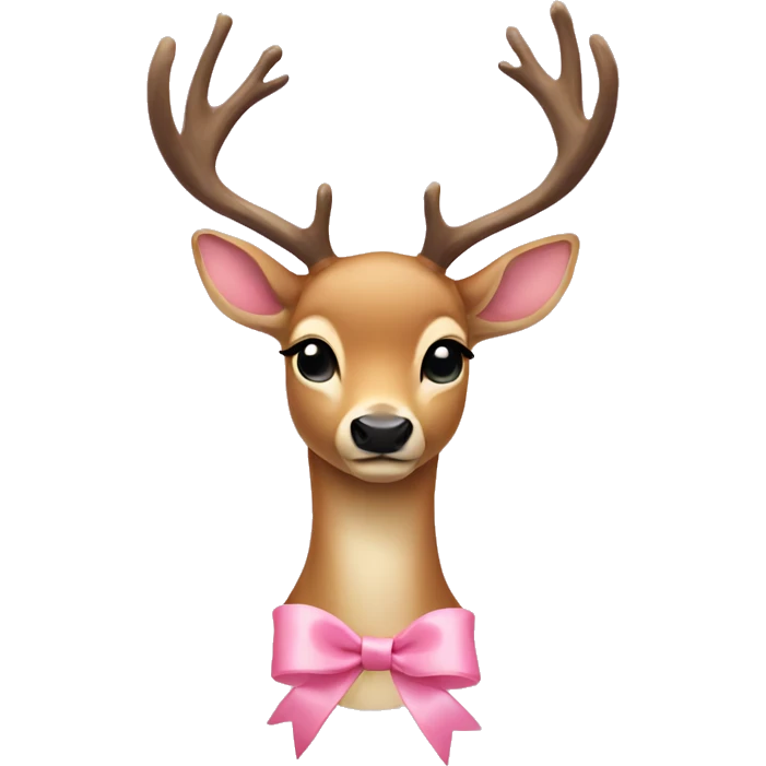 deer with light pink ribbon  emoji