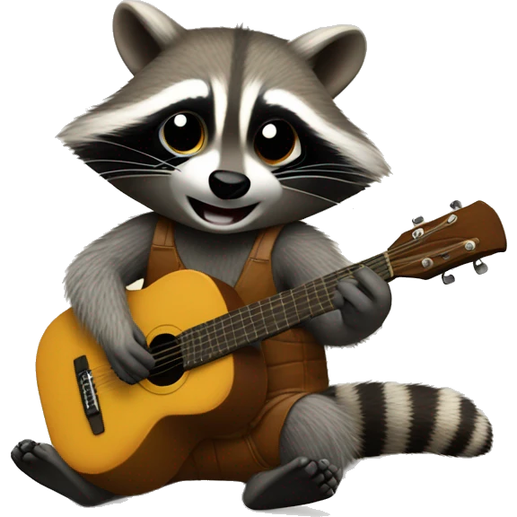 Raccoons playing guitar  emoji