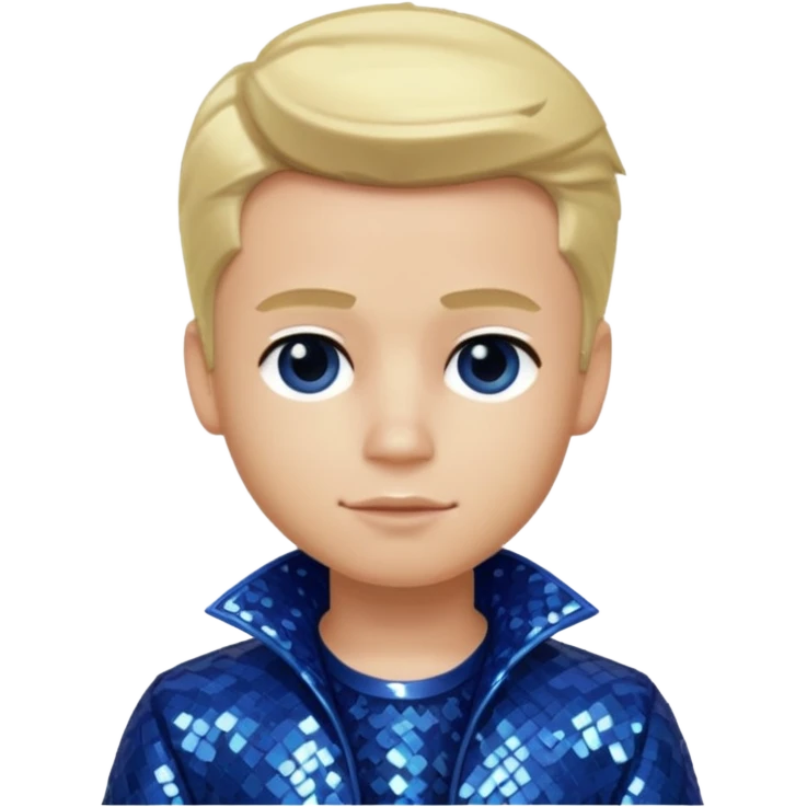 Cameron from Bratz Boyz with blonde hair and dark blue sequin outfit emoji