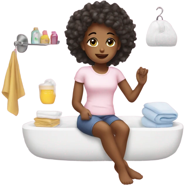 Morning girly routine emojis, family ones. emoji