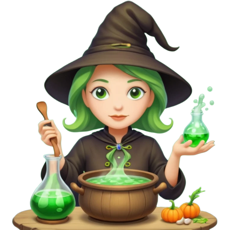 green witch cooking potion emoji