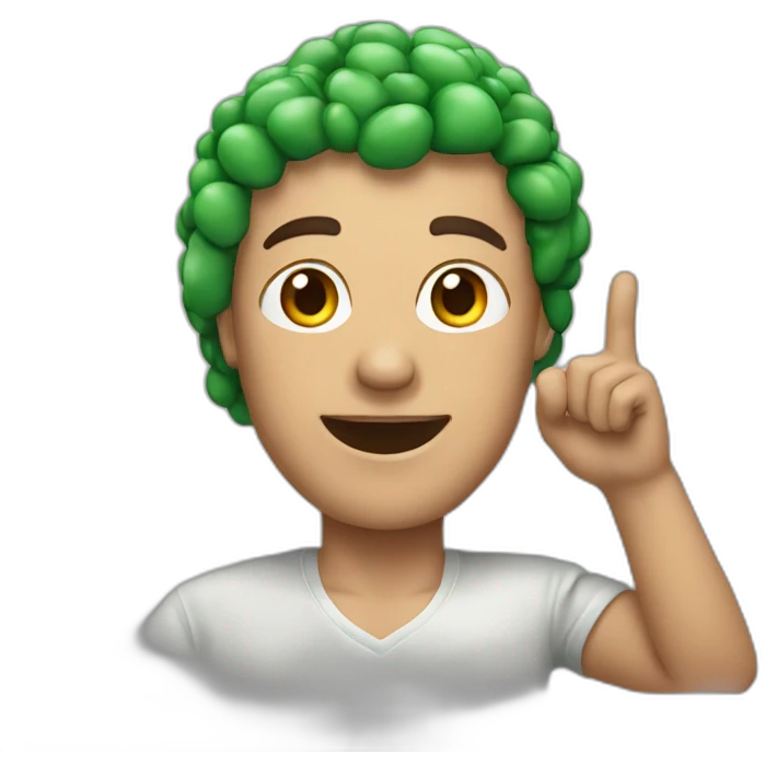whose husband is waving and wearing green stones on his head emoji