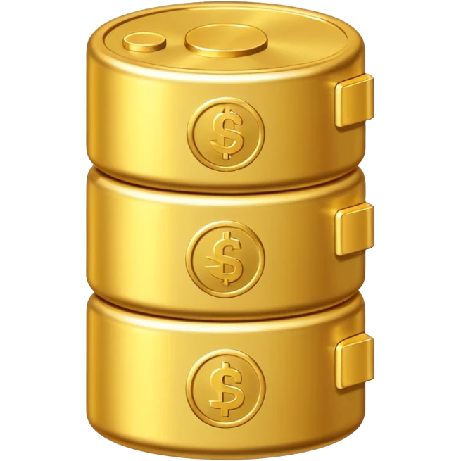 a battery emoij, containing vertically stacked coins emoji
