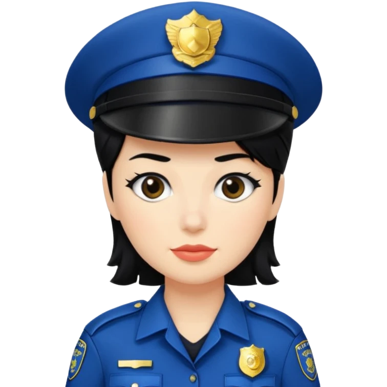 police woman with black hair emoji