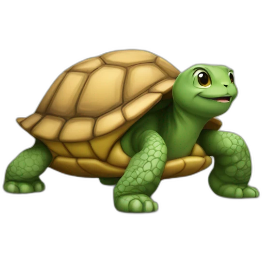 un chat sur une tortue emoji